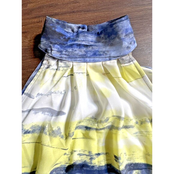 Calvin Klein Women's Printed Halter Neck Top Blouse Casual Formal Blue Multi XS - Picture 6 of 9